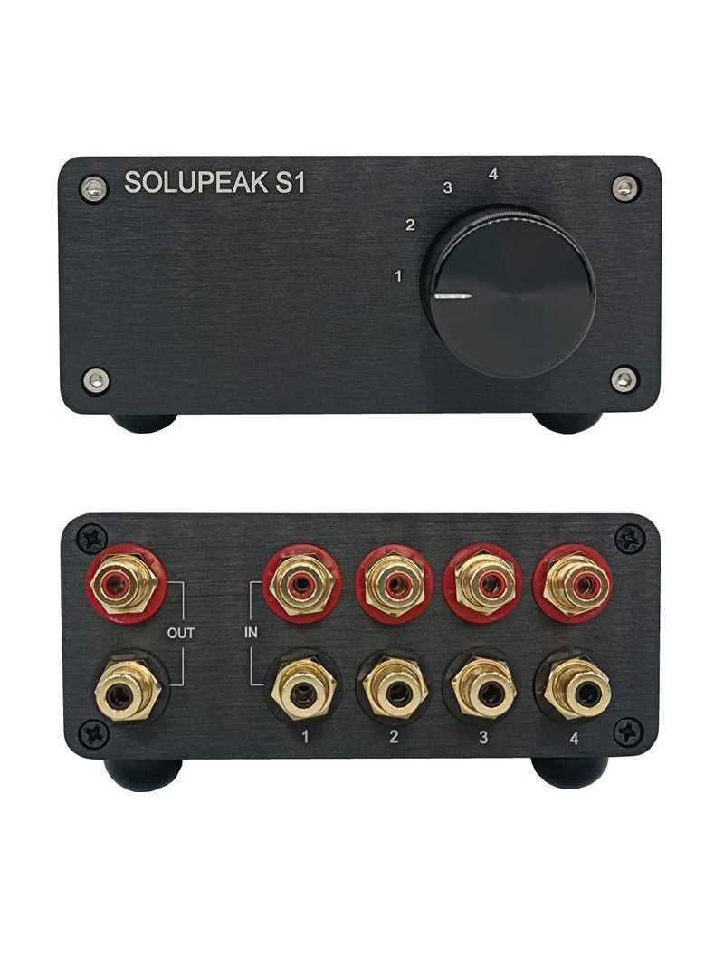 SOLUPEAK RCA Switch Stereo 4 in 1 Out Audio Signal Source Switcher HiFi Input Selector Splitter Box S1 - Image 1